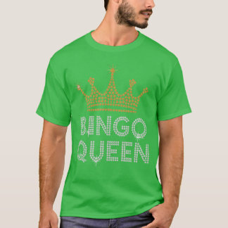 T-shirt Bingo Queen Bingo Player Game Party Funny Women Gi