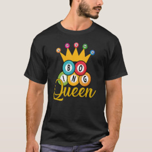 T-shirt Bingo Queen Funny Lucky Game Loterie Femmes Filles
