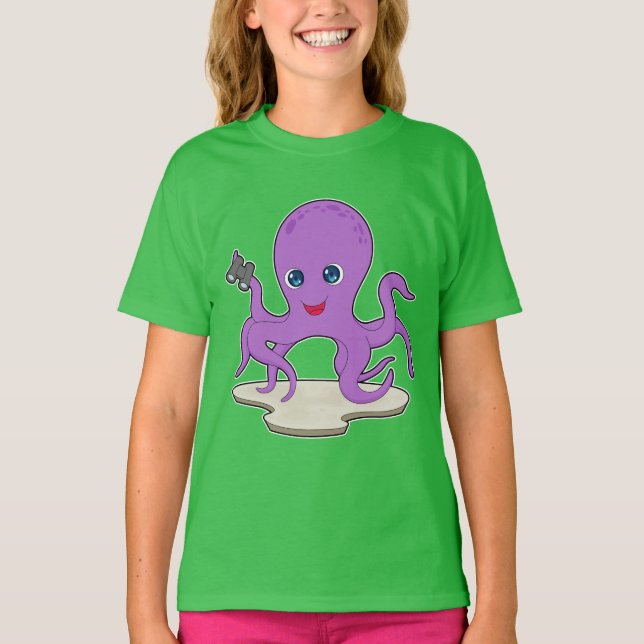 T-shirt Binoculums d'octopus (Devant)