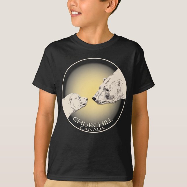 T-shirt bio pour l'ours polaire Churchill pour enf (Devant)