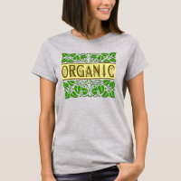 Bio Vert dire avec des Feuilles Vintages Tee