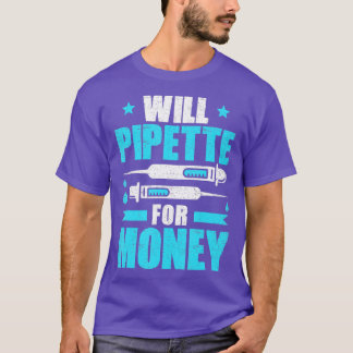 T-shirt Biochimiste Va Pipette Pour La Biologie De L'Argen