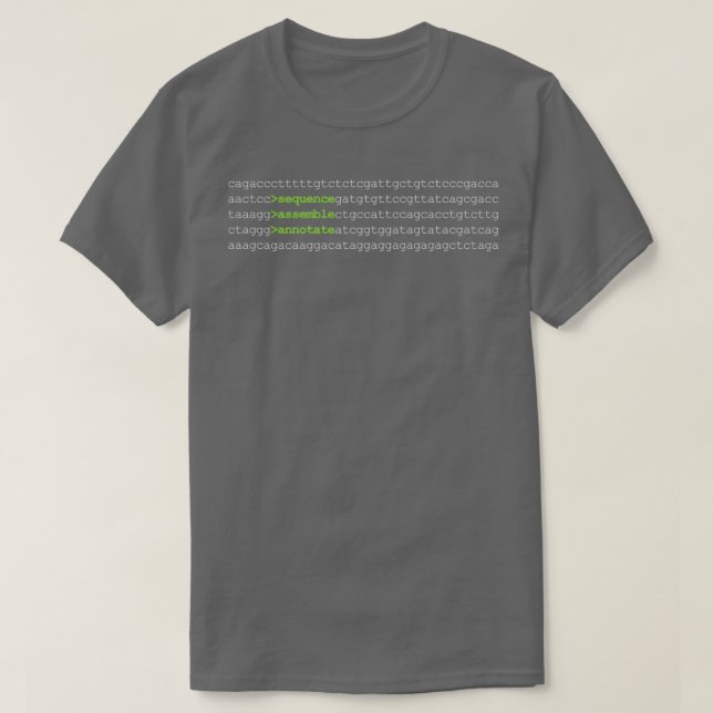 T-shirt Bioinformatique Séquence génomique Assemblage Anno (Design devant)