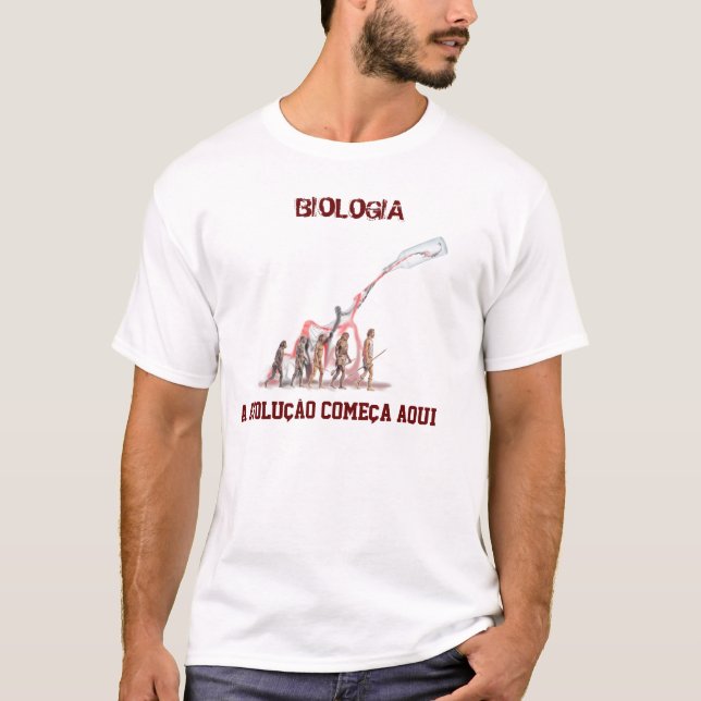 T-shirt Biologie, BIOLOGIE, l'évolution commence ici (Devant)