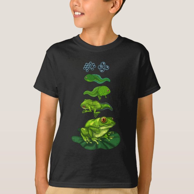 T-shirt Biologie de la grenouille Tadpole Métamorphose Cyc (Devant)