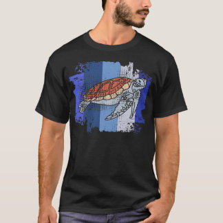 T-shirt Biologiste de la marine de tortue Vintage Retro