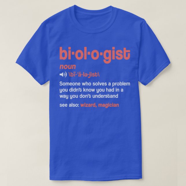 T-shirt Biologiste Définition Noun Cadeau Drôle Biologiste (Design devant)