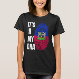 T-shirt Biométrie ADN Empreinte Digitale Drapeau Haïtien H