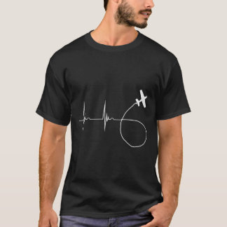 T-shirt Biplan de cardiobattement aérien Ekg Pulseline