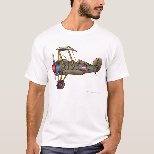 T-shirt Biplan de cru d'avion (Devant)