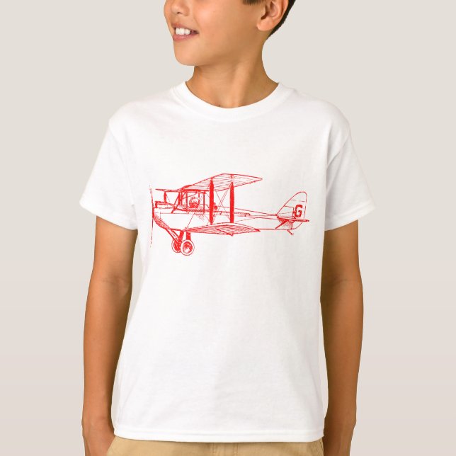 T-shirt Biplane vintage - Rouge (Devant)
