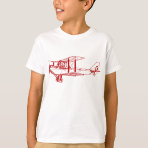 T-shirt Biplane vintage - Rouge rubis