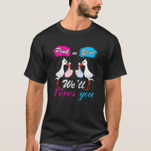 T-shirt Bird Genre Révéler Bébé Garçon Ou Fille Rose Ou Bl