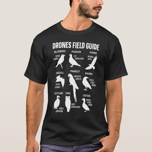 T-shirt Birds Drones Field Guide They Arenu2019t Real Bir (Devant)