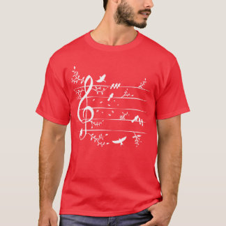 T-shirt Birds Nature Notes musicales Musique