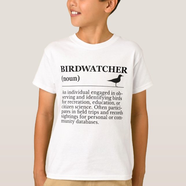 T-shirt Birdwatcher Definition Observation Identification (Devant)