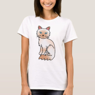 T-shirt Birman / Ragdoll Point Rouge Chat de Dessin Animé