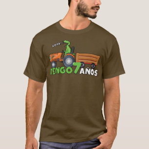 T-shirt Birth Born Age 7 Years Old Truck Dinosaur Farmer T