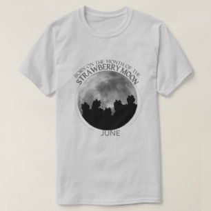 T-shirt Birth Moon Design  juin  Lune aux fraises
