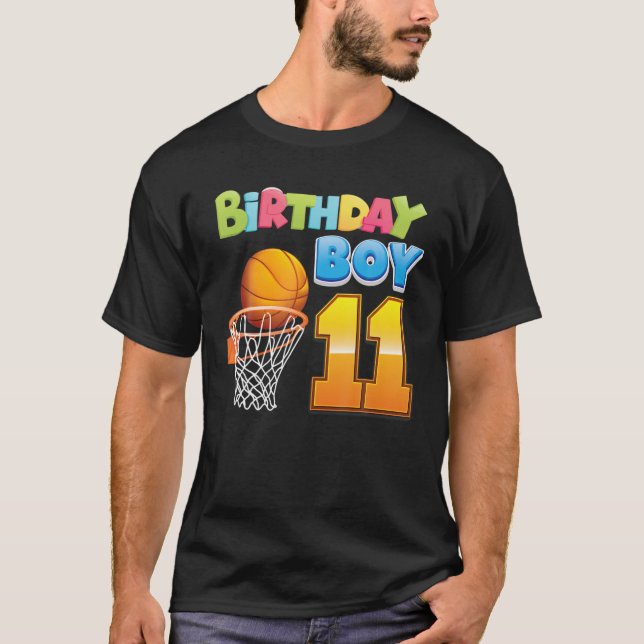 T-shirt Birthday Boy 11 Ans 11E Anniversaire Basketball (Devant)