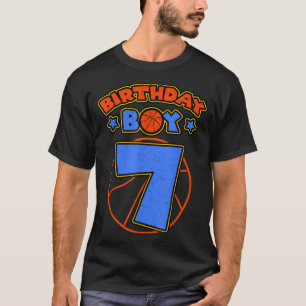 T-shirt Birthday Boy 7 Basketball Thème Anniversaire Party