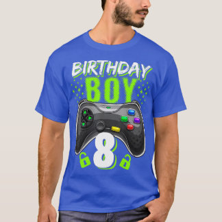 T-shirt Birthday Boy 8 contrôleur de jeu vidéo Gamer 8e
