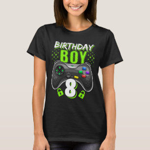 T-shirt Birthday Boy 8 Video Game Controller Gamer 8th Bir