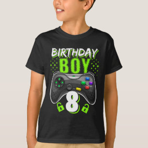 T-shirt Birthday Boy 8 Video Game Controller Gamer 8th Bir