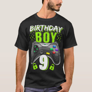 T-shirt Birthday Boy 9 Video Game Controller Gamer 9th Bir