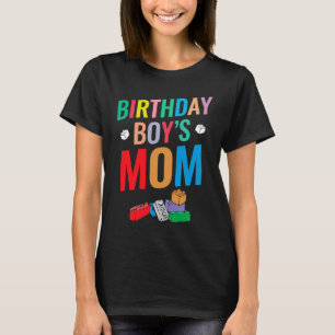 T-shirt Birthday Boy's Mom Building Blocks 8