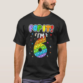 T-shirt Birthday Kids Pop It I am 6 years old 6th Birthday