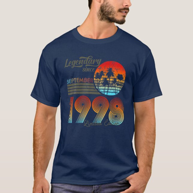 T-shirt Birthday Legendary Since September 1998 (Devant)