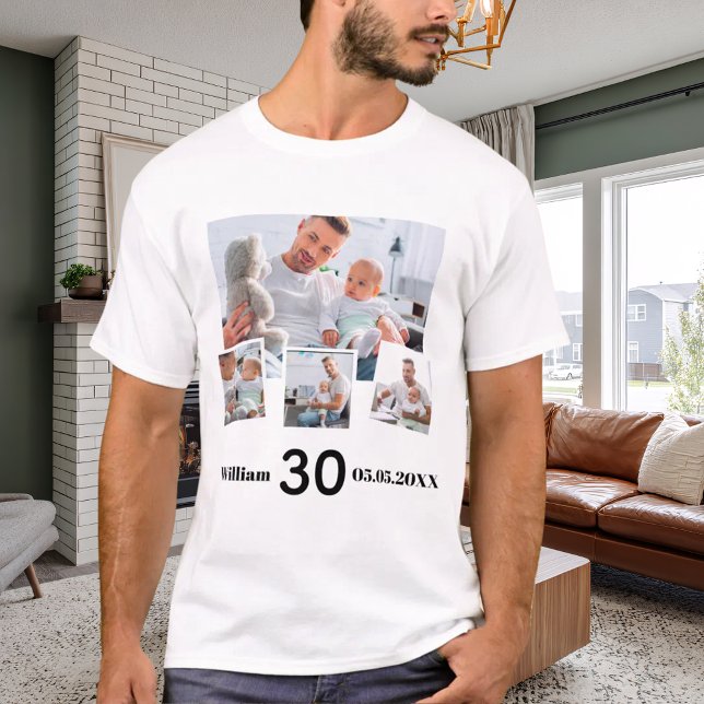 T-shirt Birthday name age photo collage (Créateur téléchargé)