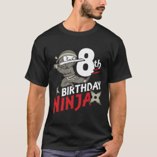 T-shirt Birthday Ninja Chemise 8 année Anniversaire Ninja