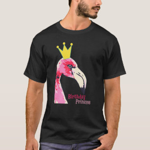 T-shirt Birthday Princess Girl Flamingo Cute Hawaiian Part