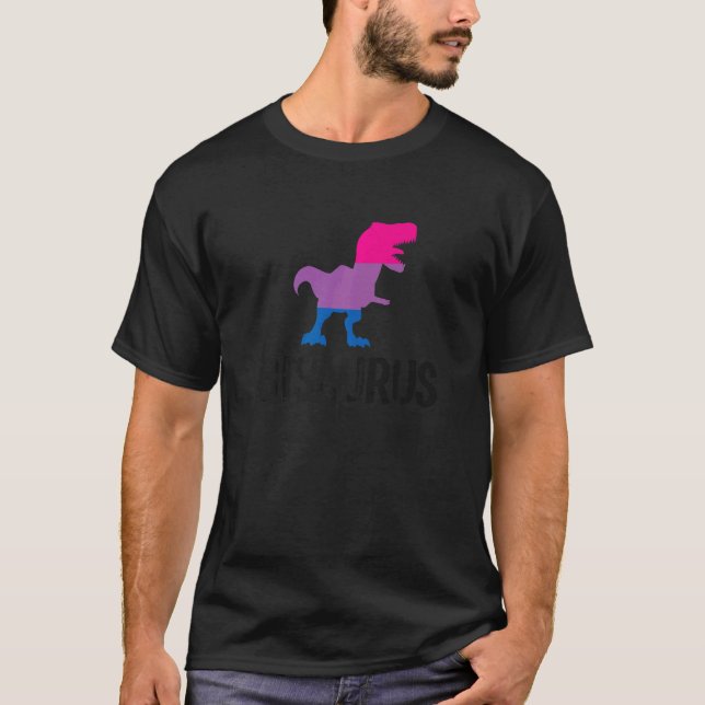 T-shirt Bisaurus Dinosaur Rex Bisexual Pride Flag Bi Pride (Devant)