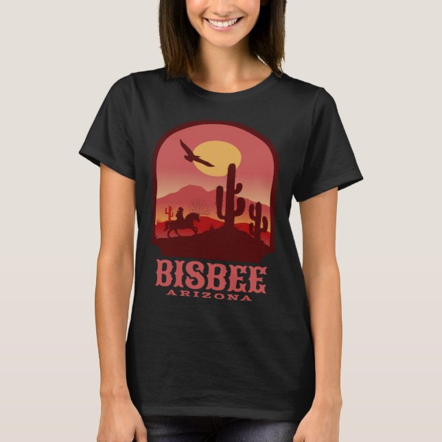 T-shirt Bisbee Arizona Cacti and Sunset (Devant)