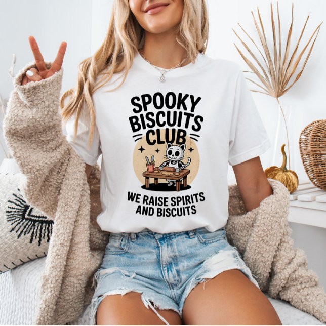T-shirt Biscuits éffrayants Club Chat Skeleton Baking Hall (Créateur téléchargé)