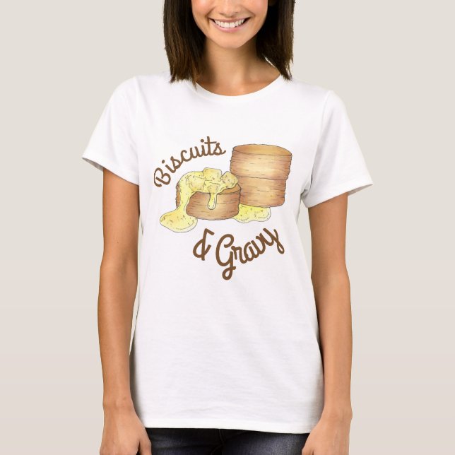 T-shirt Biscuits et saucisses Gravité Petit déjeuner Sud (Devant)