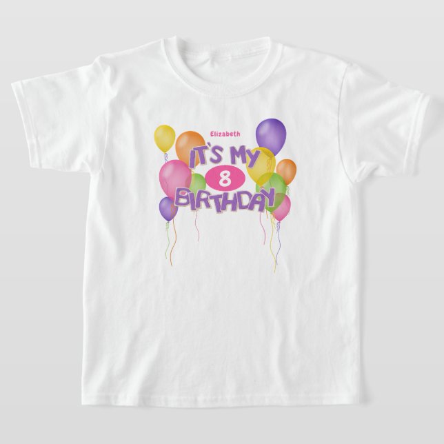 T-shirt biscuits pourpres gelés avec ballons c'est mon ann (Poser)