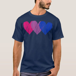 T-shirt Biseual Flag Hearts Love LGBT Bi Pride