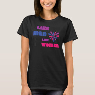 T-shirt Bisexual Bi Fierté Drapeau J'Aime Mes Hommes Comme