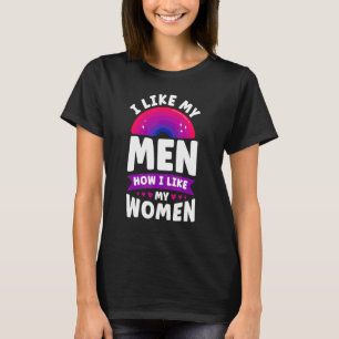 T-shirt Bisexual Bi Fierté Drapeau J'Aime Mes Hommes Comme