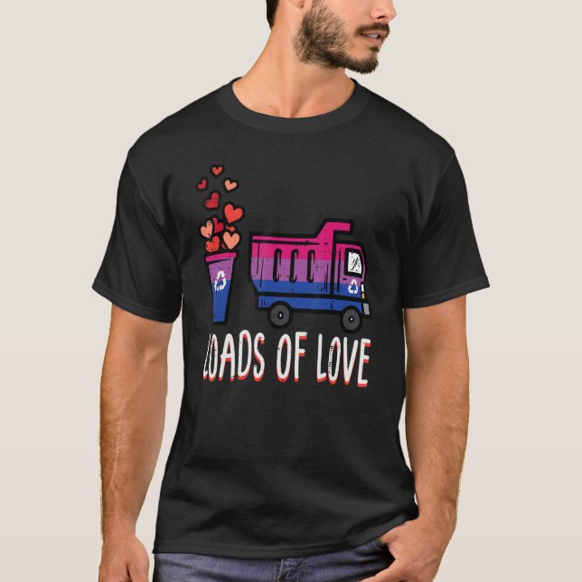 T-shirt Bisexual Dump Truck Loads Of Love Bi Pride Flag Lg (Devant)
