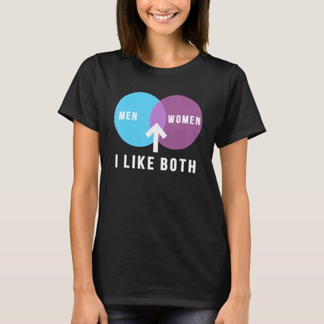 T-shirt bisexual men women i like both venn diagram lgbt p (Devant)