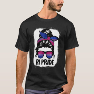 T-shirt Bisexual Messy Bun Lgbt Q Cool Subtle Bi Pride Fla