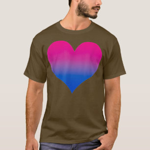 T-shirt Bisexual Pride Bi Drapeau Coeur Gradient Lgbtq Amo