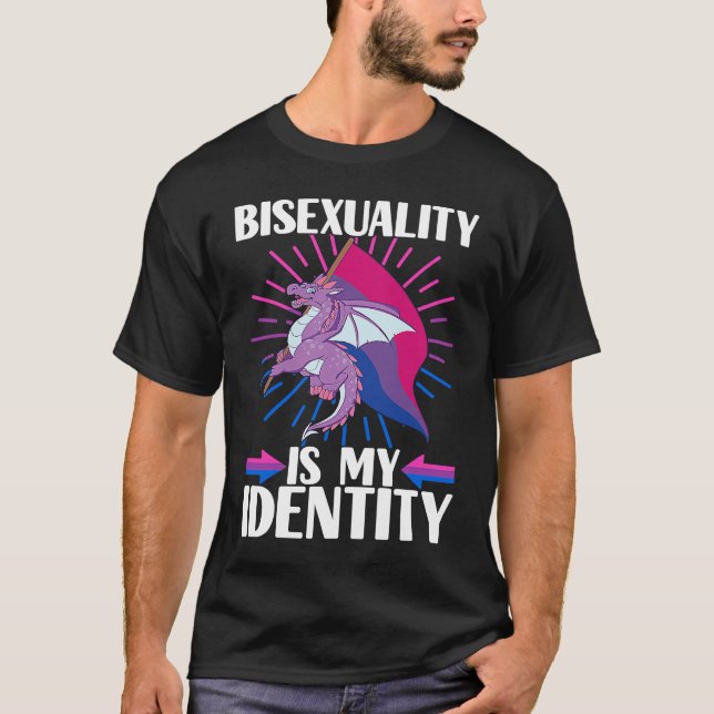 T-shirt Bisexual Pride Flag Bisexual Dragon (Devant)