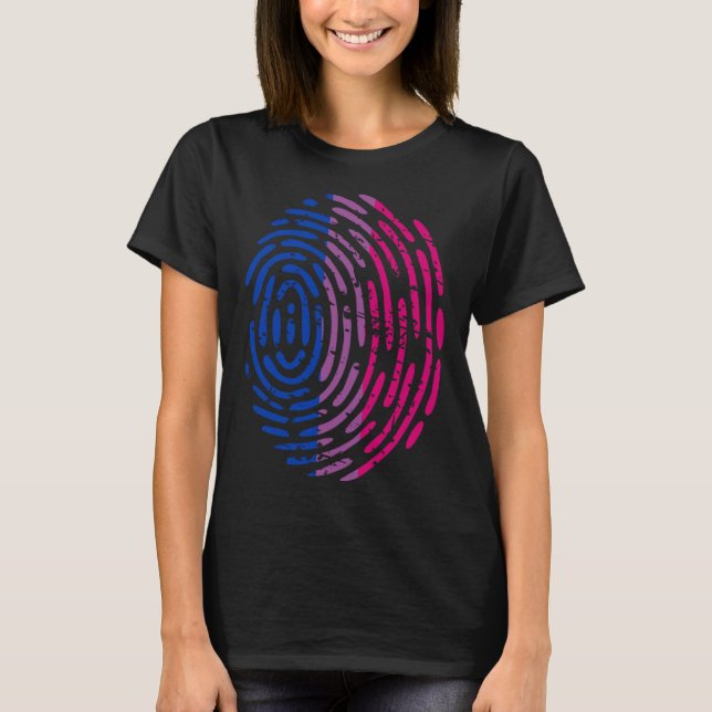 T-shirt Bisexual Pride Flag Thumb Print Thumbprint LGBT Ae (Devant)