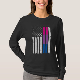T-shirt Bisexual Pride Us American Flag Love Wins Lgbt Bi